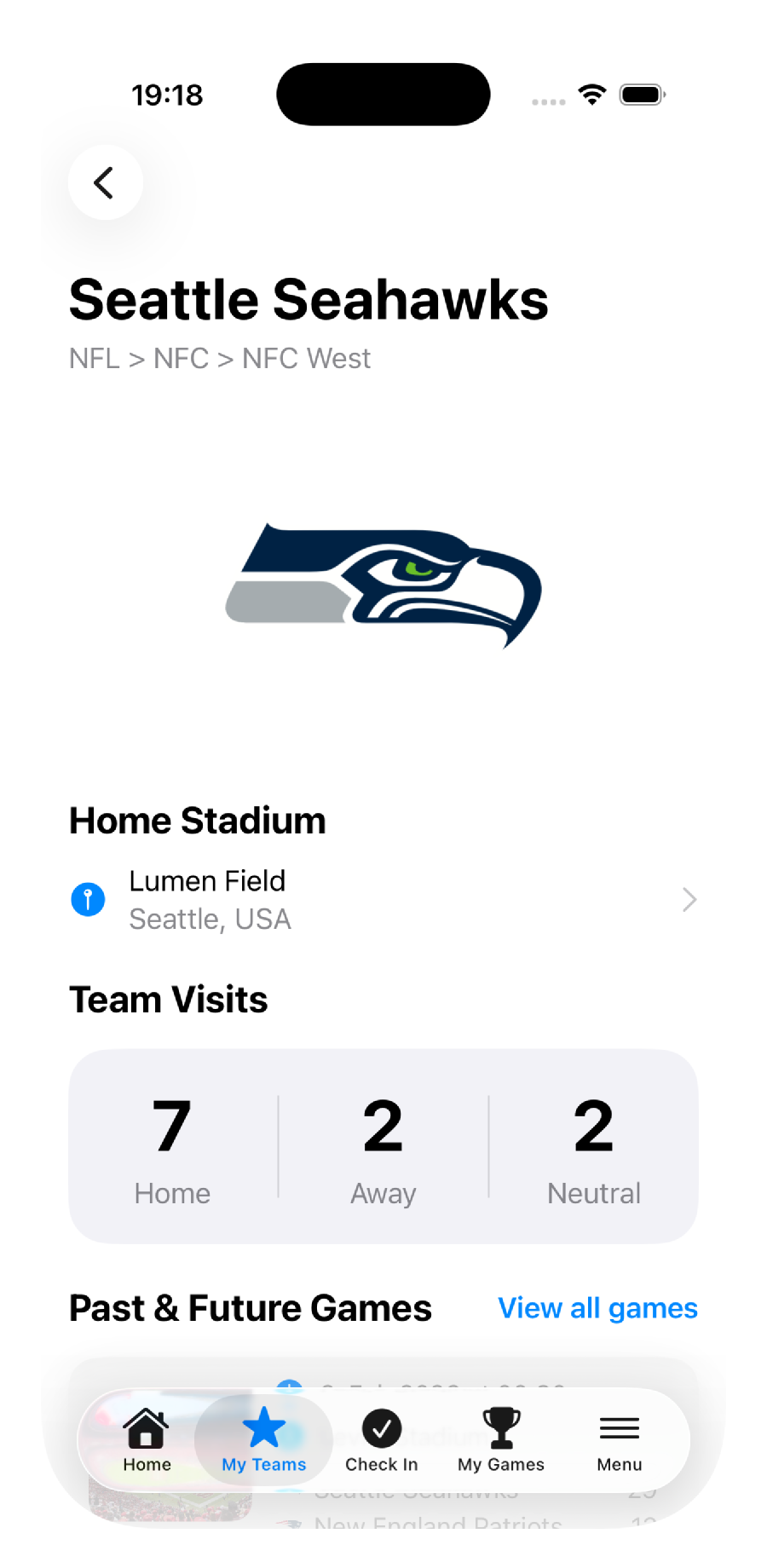 Touchdown Tracker app preview 2